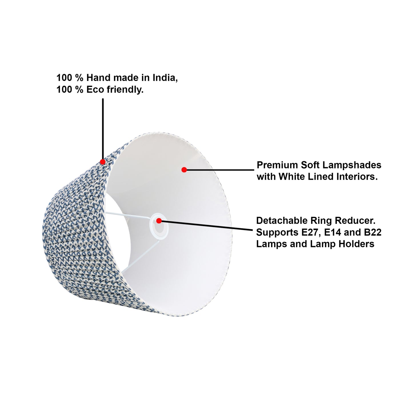 40cm straight empire premium softback lamp shade in cotton by Lampenschirm India