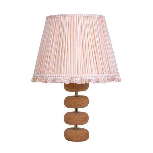 Lume Floating Oval Steps Table Lamp in Natural Cork with Lampshade