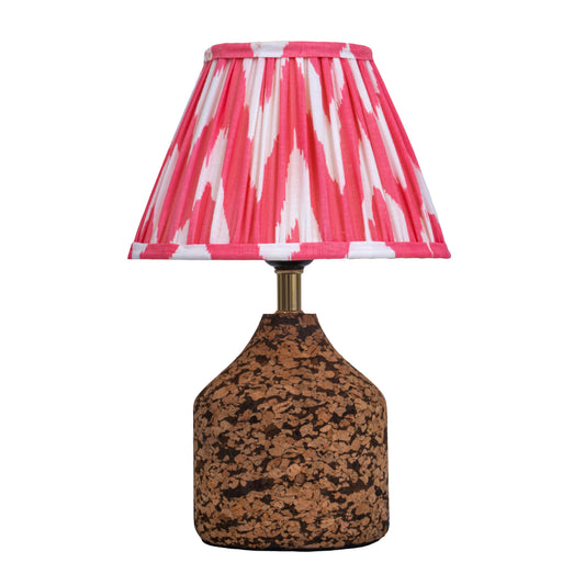 Arc Table Lamp in Handcrafted Natural Cork with Lampshade