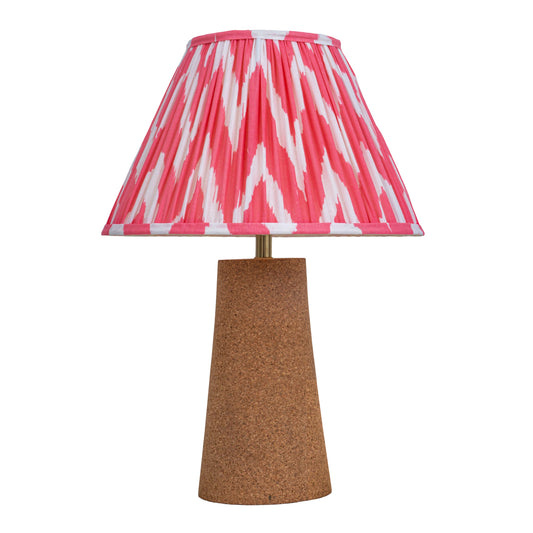 Terra Conica Table Lamp in Natural Cork with Lampshade