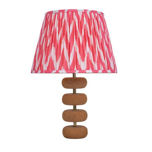 Lume Floating Oval Steps Table Lamp in Natural Cork with Lampshade
