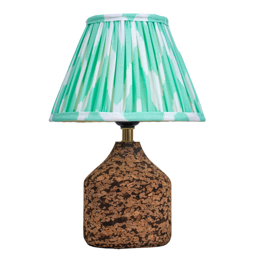 Arc Table Lamp in Handcrafted Natural Cork with Lampshade