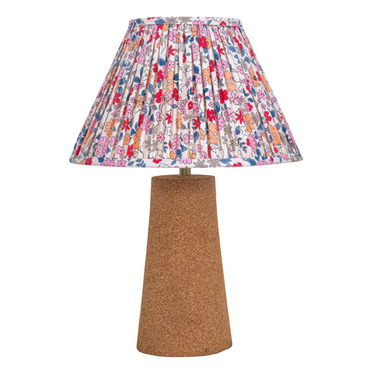 Terra Conica Table Lamp in Natural Cork with Lampshade