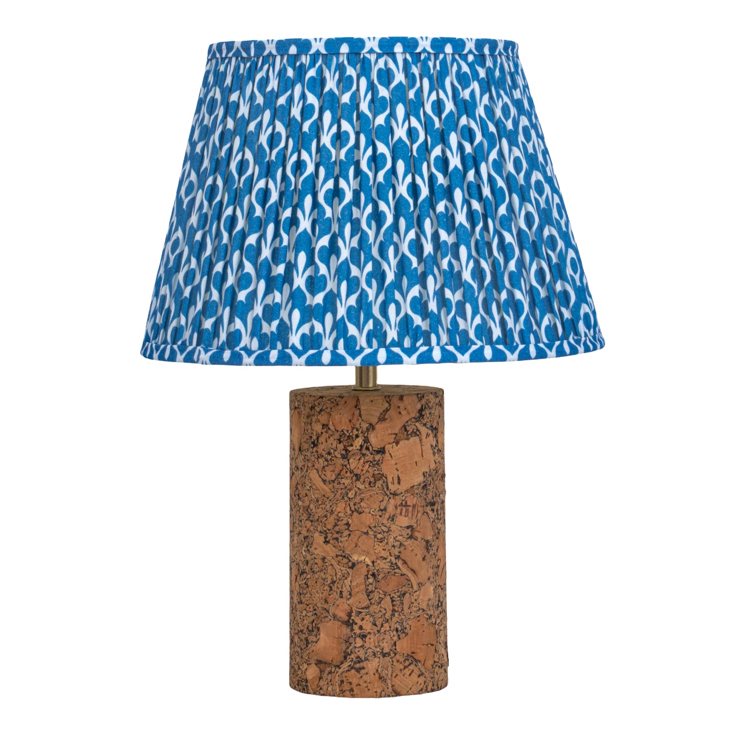 Terra Column Table Lamp in Natural Cork with Lampshade