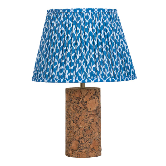 Terra Column Table Lamp in Natural Cork with Lampshade