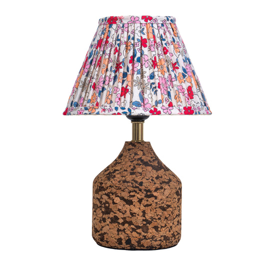 Arc Table Lamp in Handcrafted Natural Cork with Lampshade