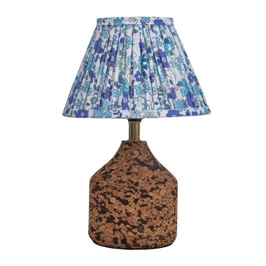 Arc Table Lamp in Handcrafted Natural Cork with Lampshade