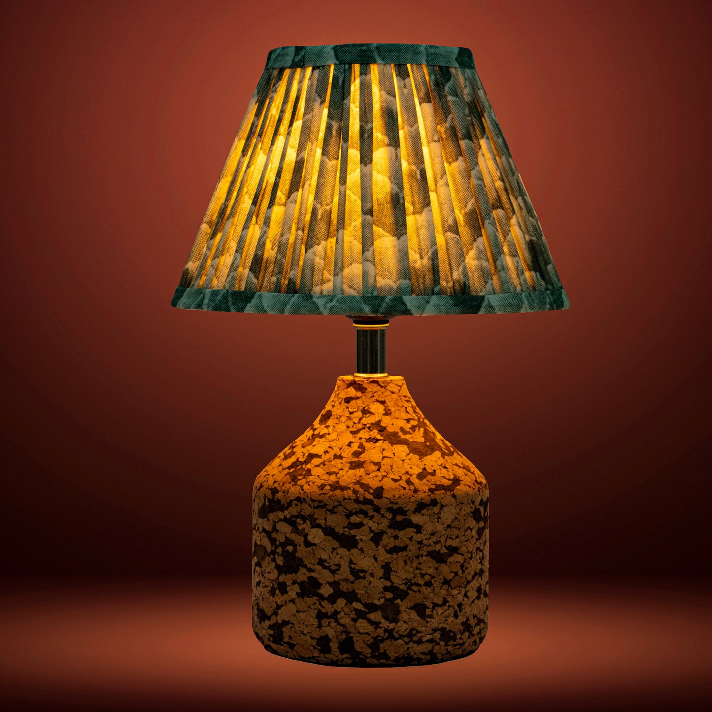 Arc Table Lamp in Handcrafted Natural Cork with Lampshade