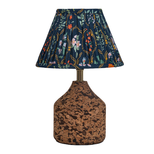 Arc Table Lamp in Handcrafted Natural Cork with Lampshade