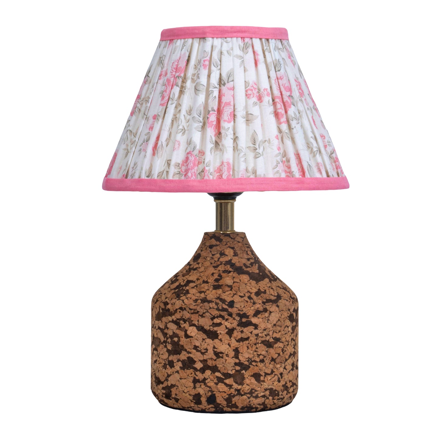 Arc Table Lamp in Handcrafted Natural Cork with Lampshade