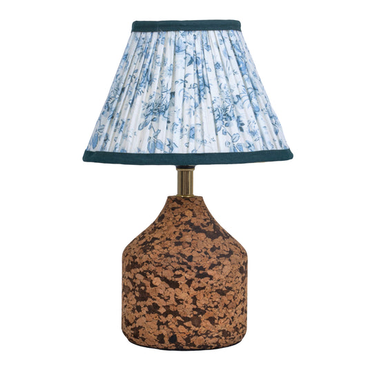 Arc Table Lamp in Handcrafted Natural Cork with Lampshade