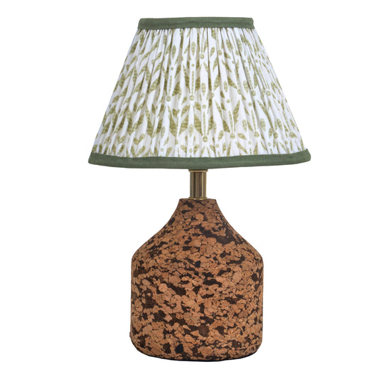 Arc Table Lamp in Handcrafted Natural Cork with Lampshade