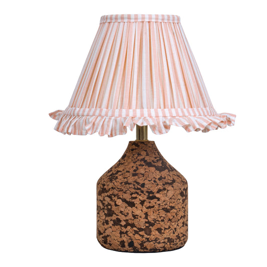 Arc Table Lamp in Handcrafted Natural Cork with Lampshade