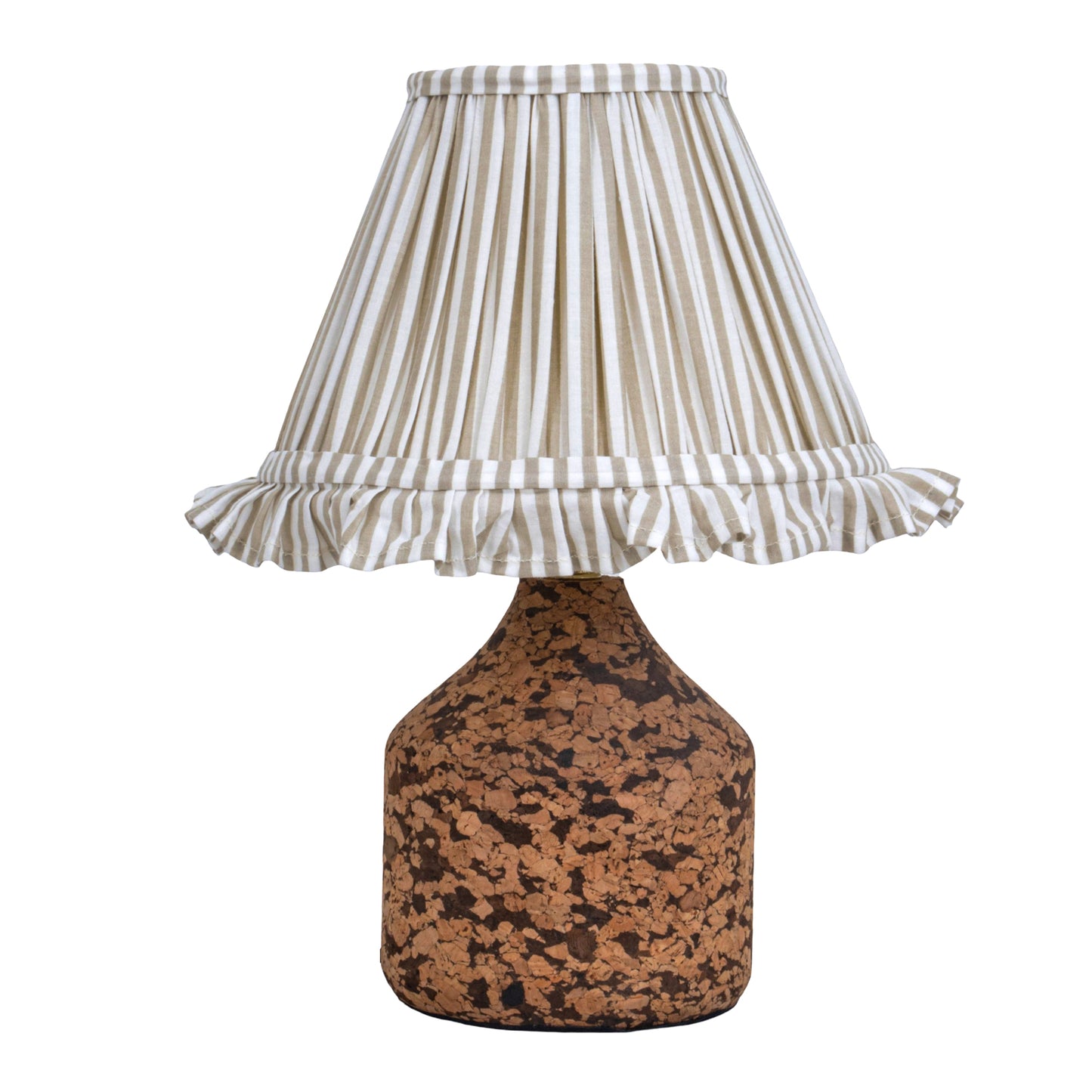 Arc Table Lamp in Handcrafted Natural Cork with Lampshade
