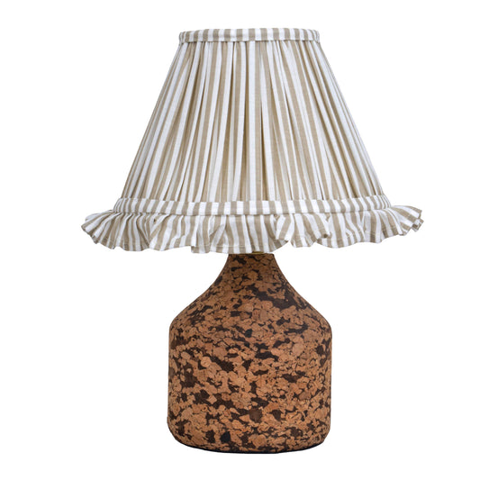 Arc Table Lamp in Handcrafted Natural Cork with Lampshade
