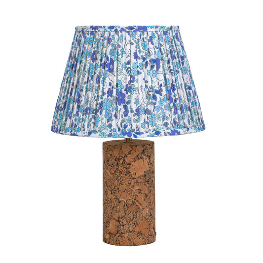 Terra Column Table Lamp in Natural Cork with Lampshade