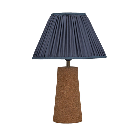 Terra Conica Table Lamp in Natural Cork with Silk Lampshade