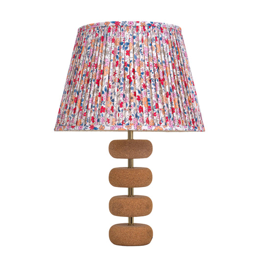 Lume Floating Oval Steps Table Lamp in Natural Cork with Lampshade