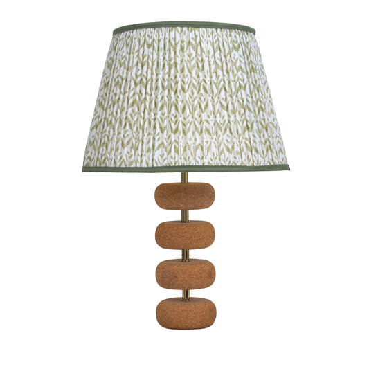 Lume Floating Oval Steps Table Lamp in Natural Cork with Lampshade