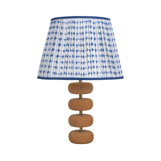 Lume Floating Oval Steps Table Lamp in Natural Cork with Lampshade