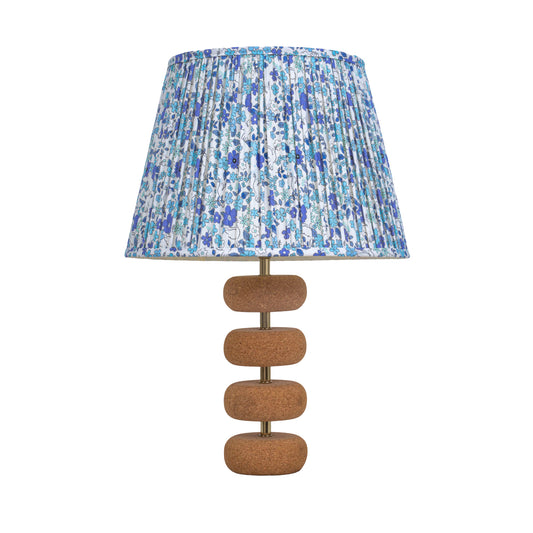 Lume Floating Oval Steps Table Lamp in Natural Cork with Lampshade