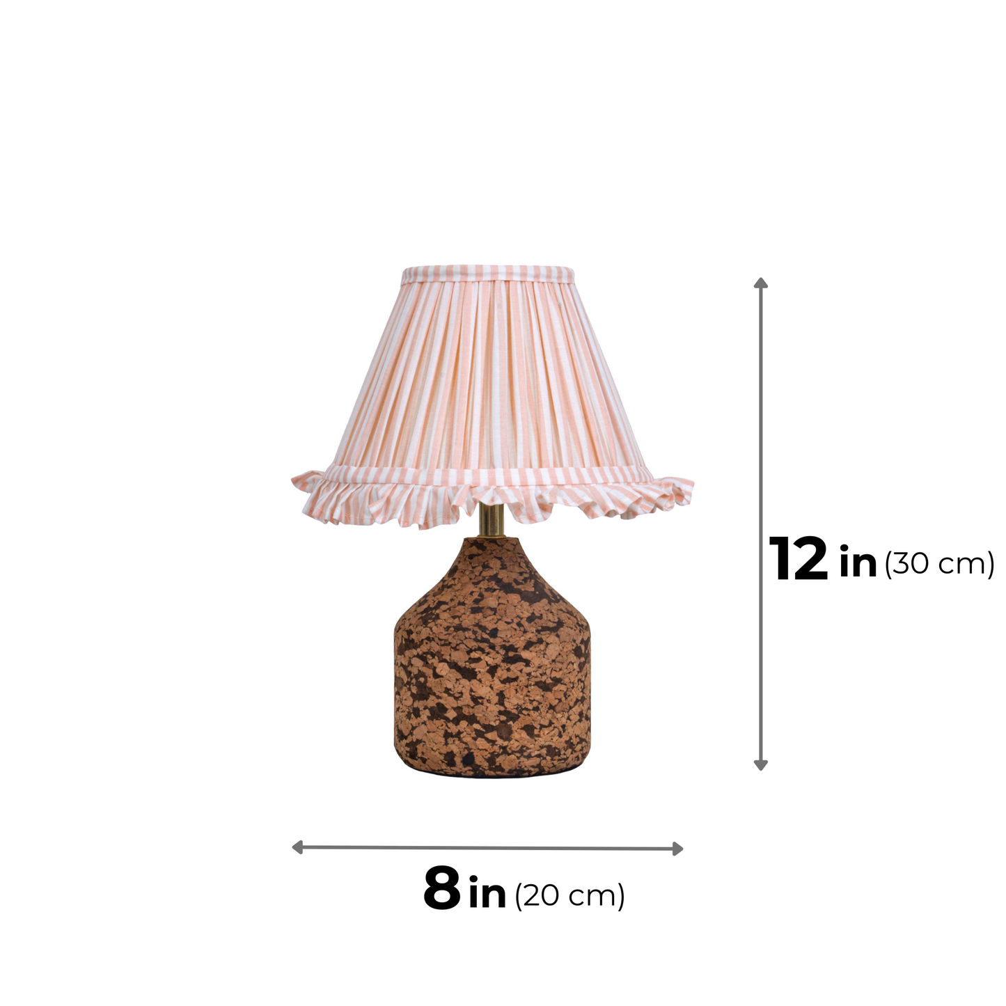 Arc Table Lamp in Handcrafted Natural Cork with Lampshade
