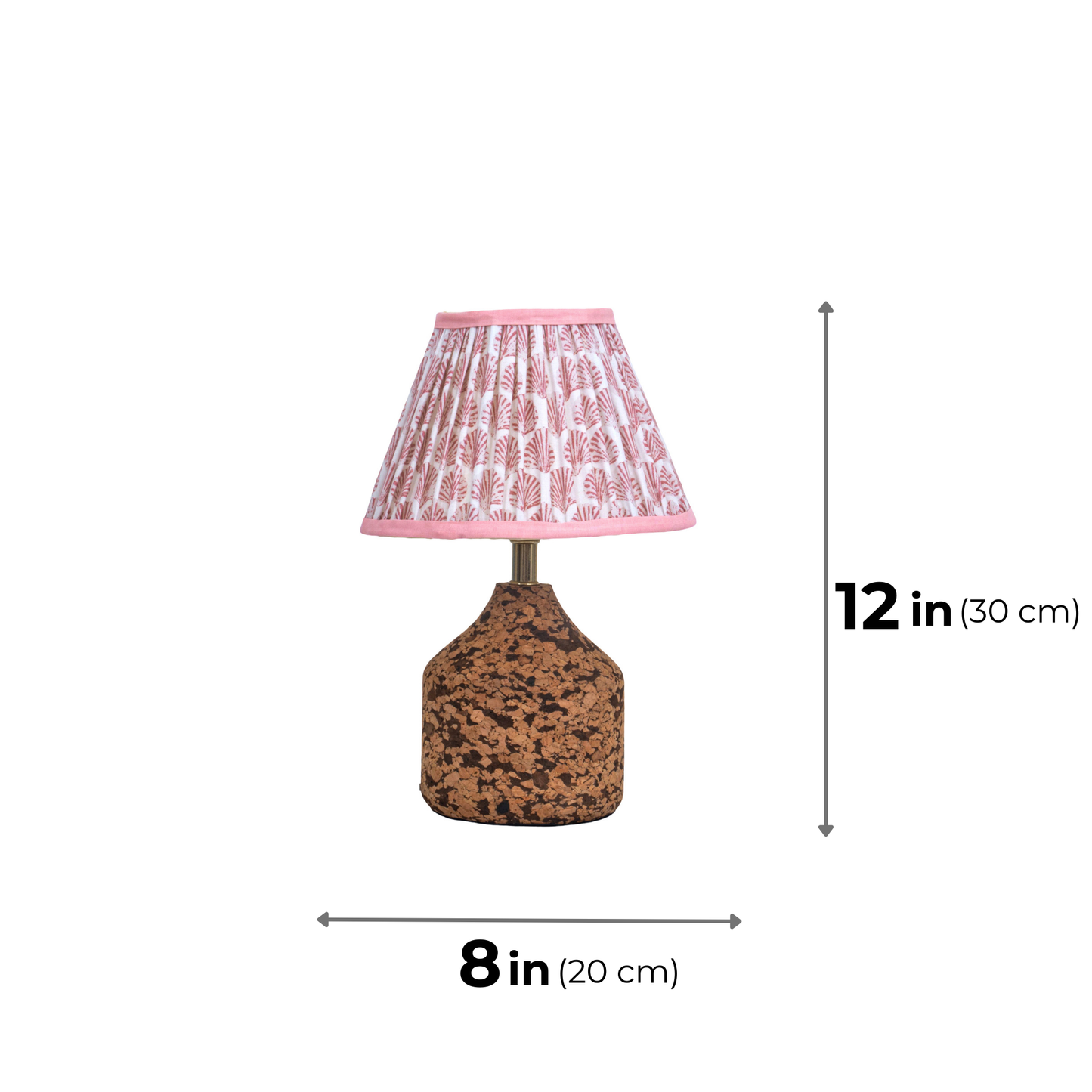 Arc Table Lamp in Handcrafted Natural Cork with Lampshade