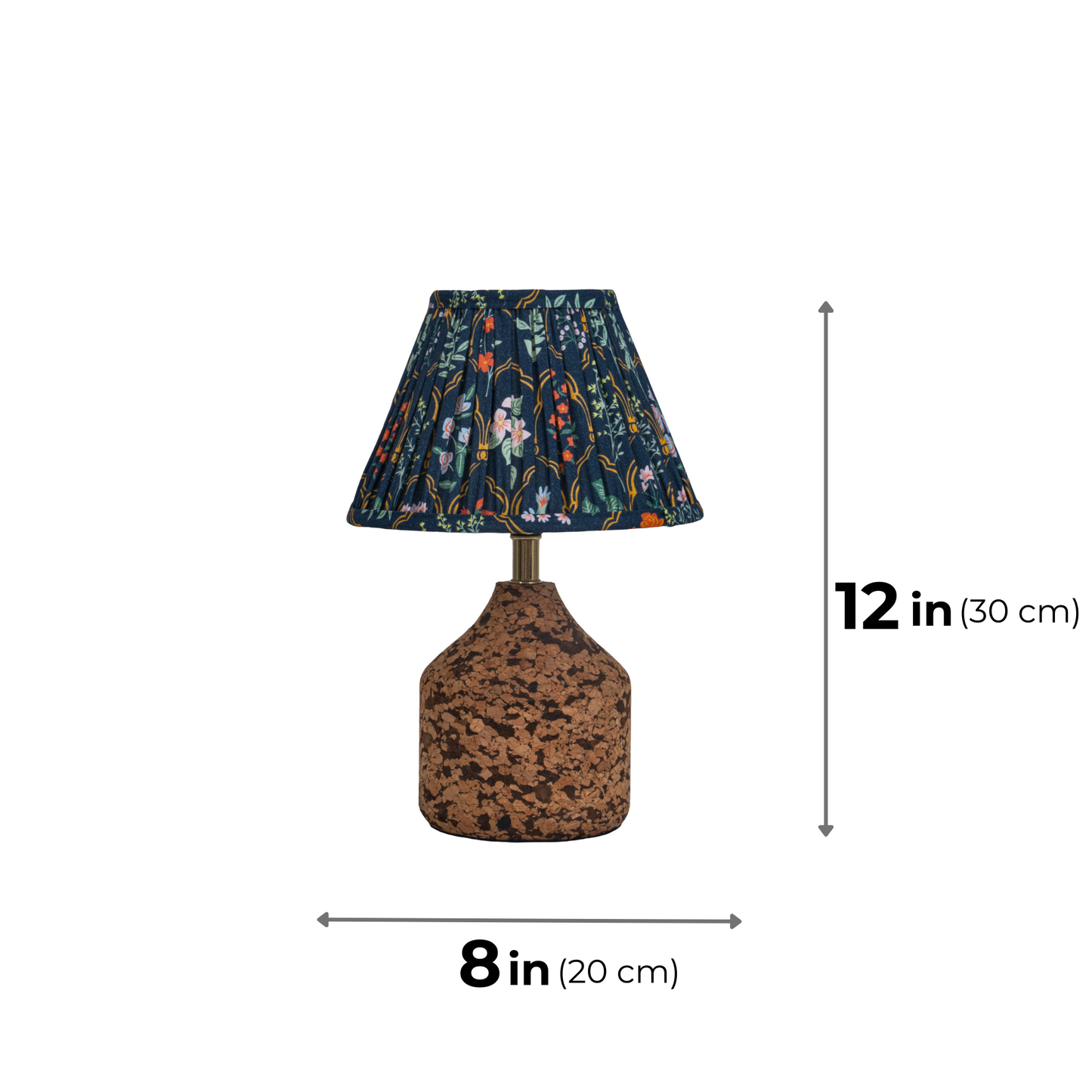 Arc Table Lamp in Handcrafted Natural Cork with Lampshade