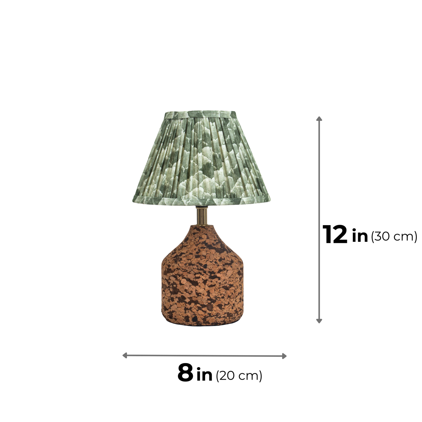 Arc Table Lamp in Handcrafted Natural Cork with Lampshade