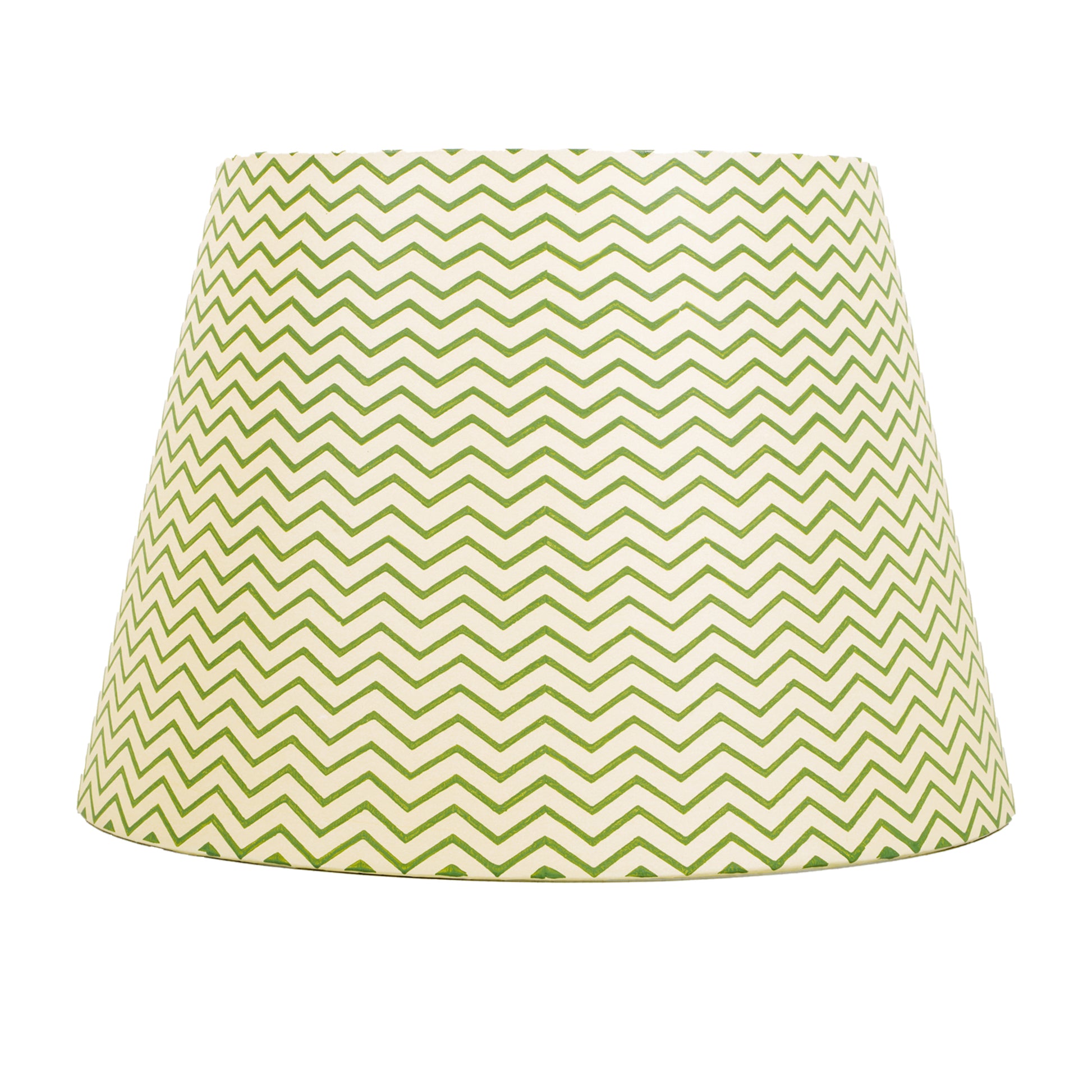 40cm straight empire premium hardback lampshade in block printed paper by Lampenschirm India, House of Lampshades. Green Paper Lamp Shades