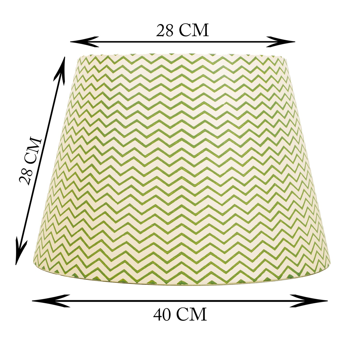 40cm straight empire premium hardback lampshade in block printed paper by Lampenschirm India