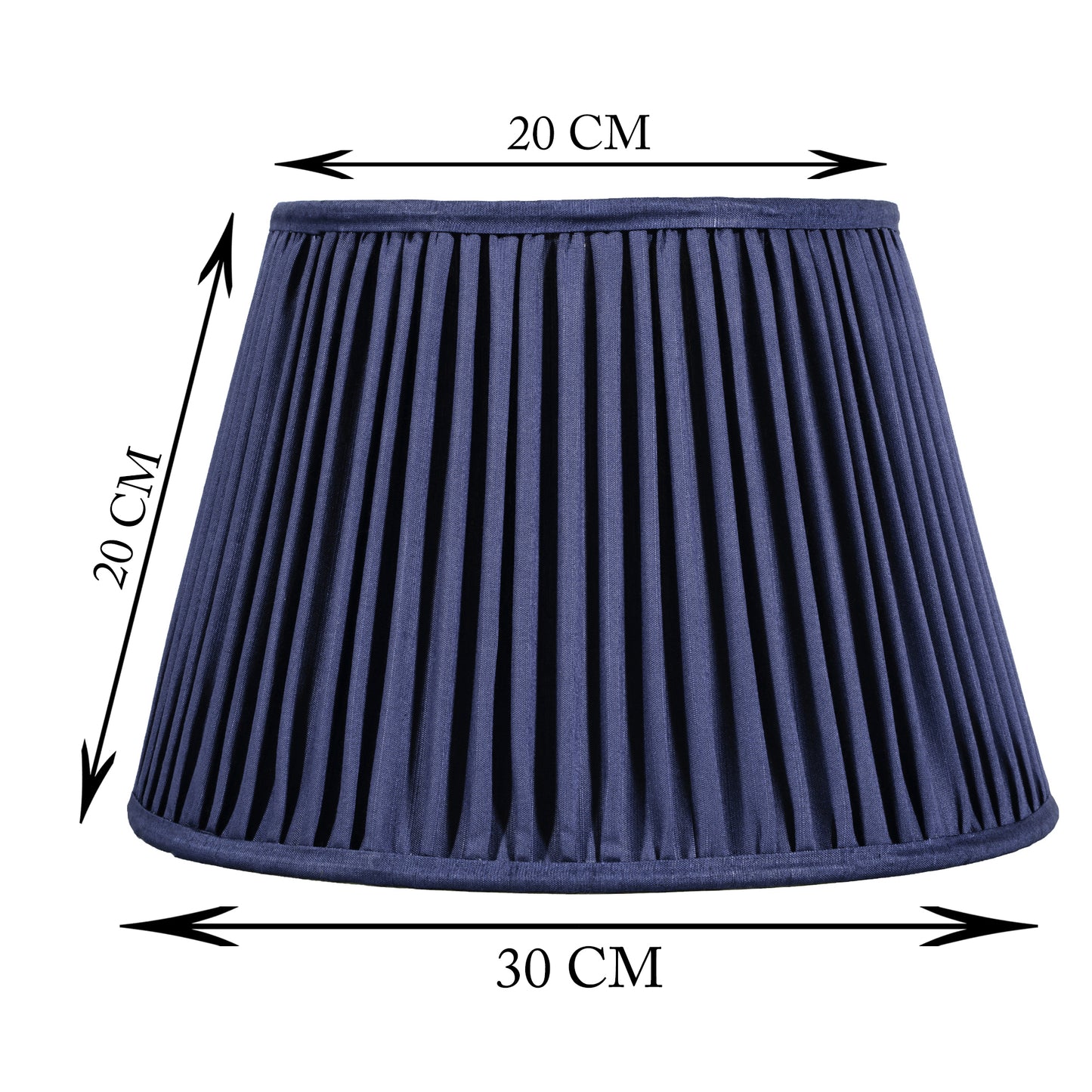 30cm straight empire premium softback lampshade in blue silk by Lampenschirm India