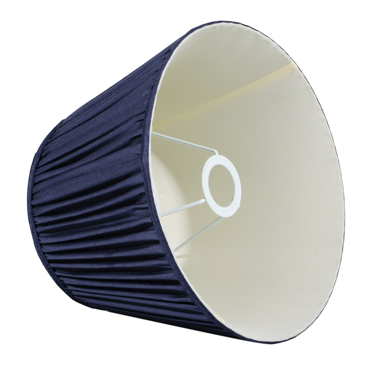 30cm straight empire premium softback lampshade in blue silk by Lampenschirm India