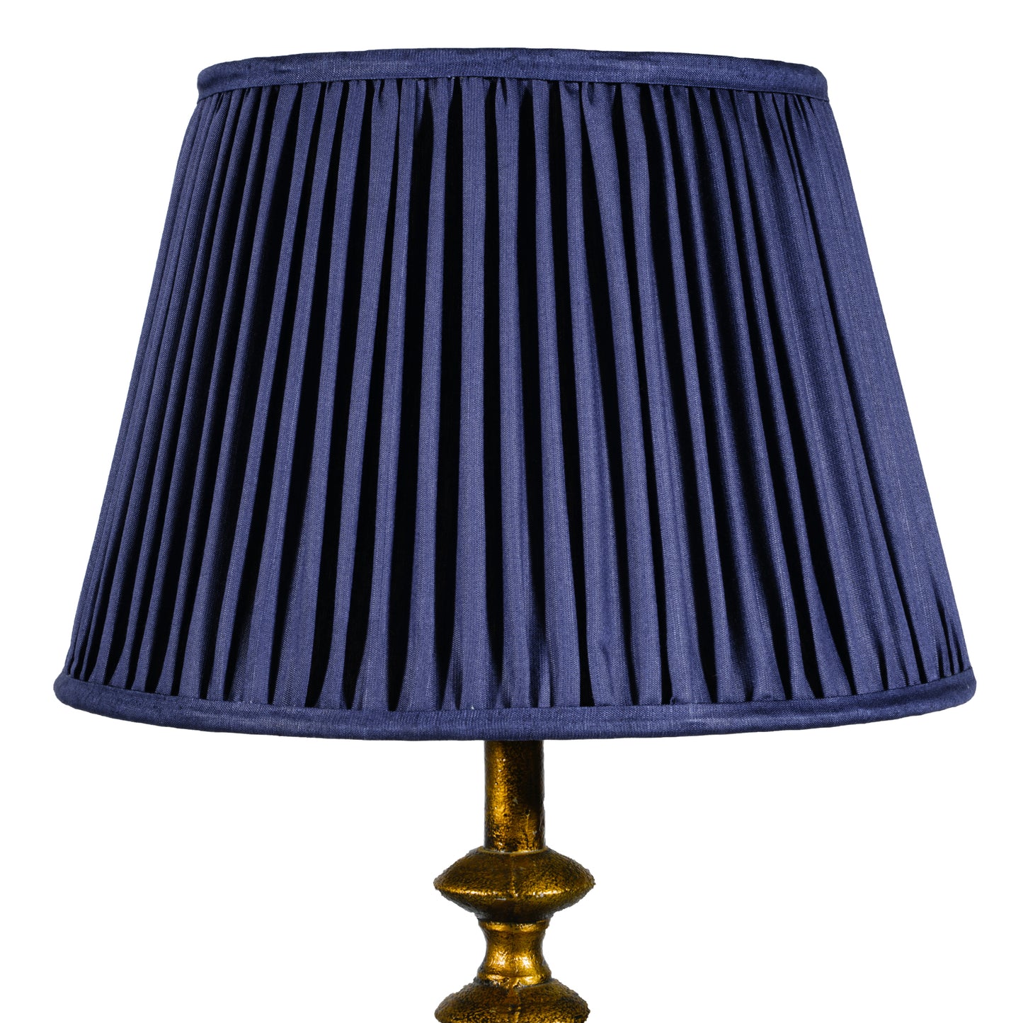 30cm straight empire premium softback lampshade in blue silk by Lampenschirm India