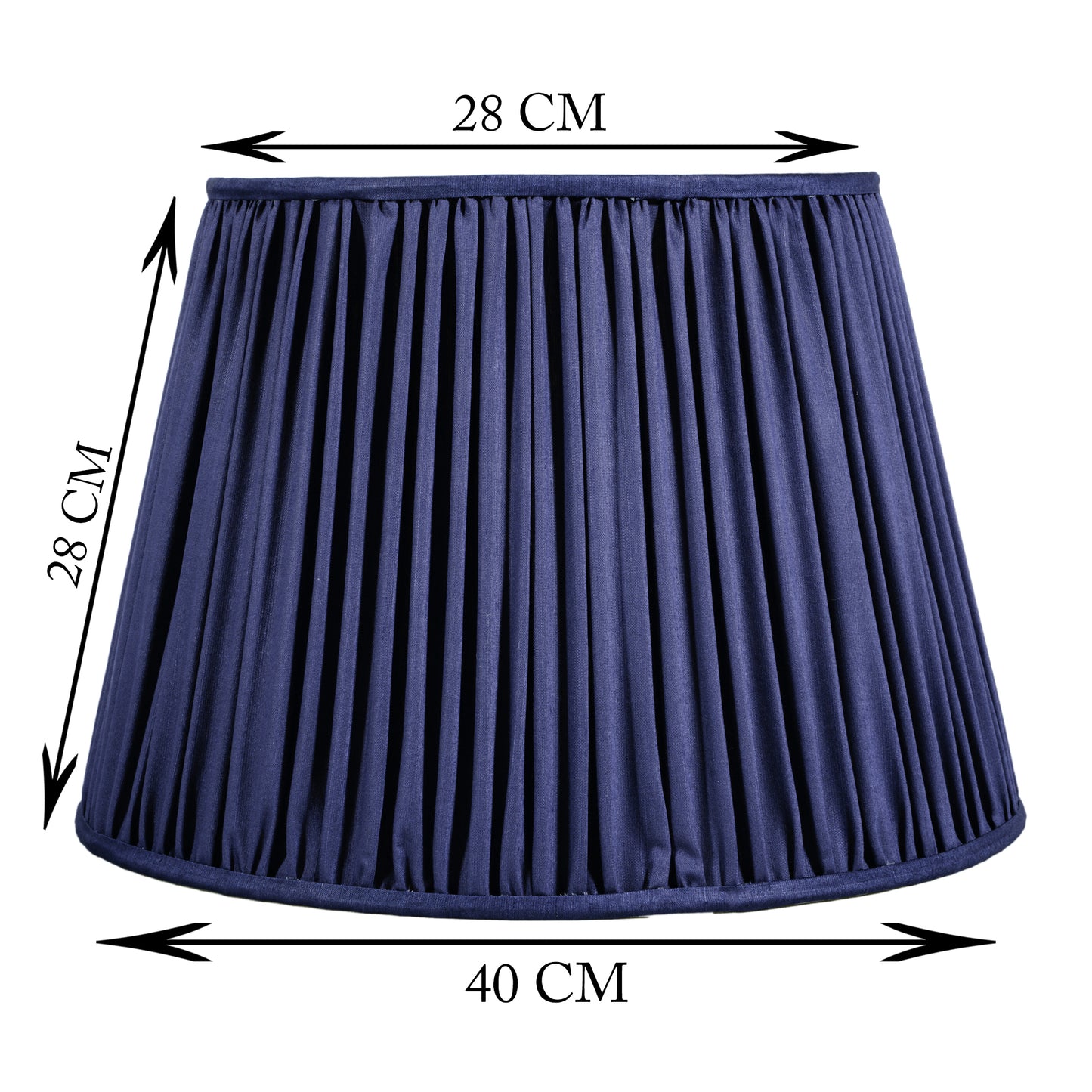40cm straight empire premium softback lampshade in blue silk by Lampenschirm India