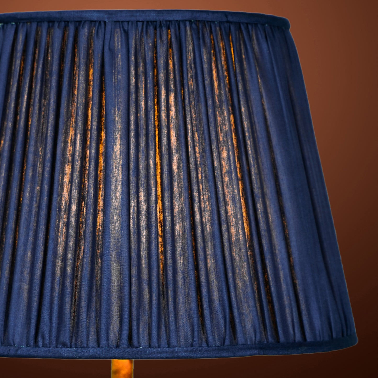 40cm straight empire premium softback lampshade in blue silk by Lampenschirm India