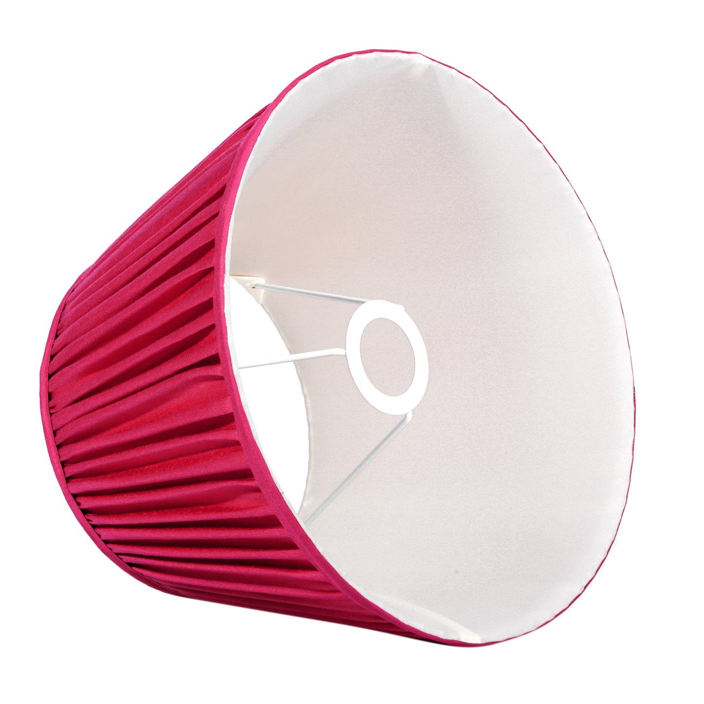 30cm straight empire premium softback lampshade in red silk by Lampenschirm India