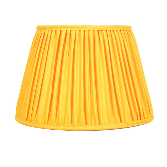 30cm straight empire premium softback lampshade in white silk by Lampenschirm India, House of Lampshades. Yellow Silk Lamp shades