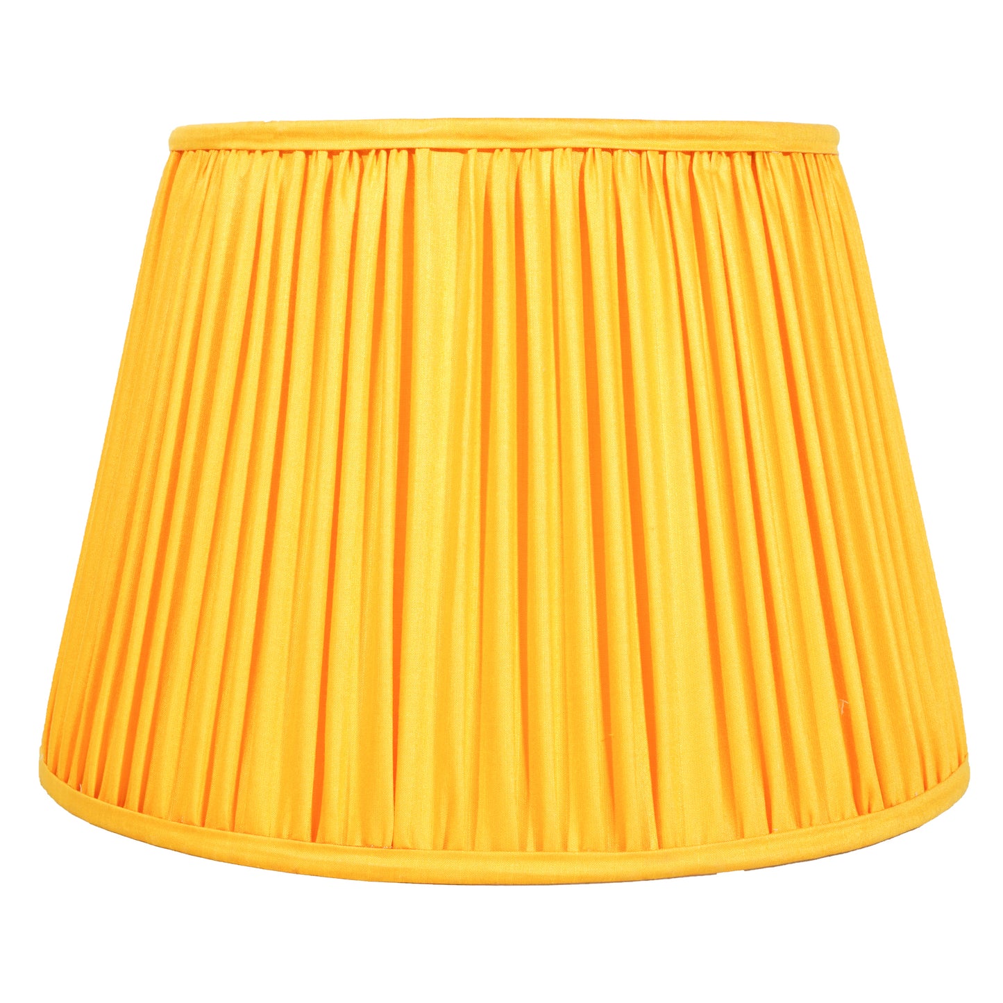 40cm straight empire premium softback lampshade in silk by Lampenschirm India, House of Lampshades. Yellow Silk Lamp shades
