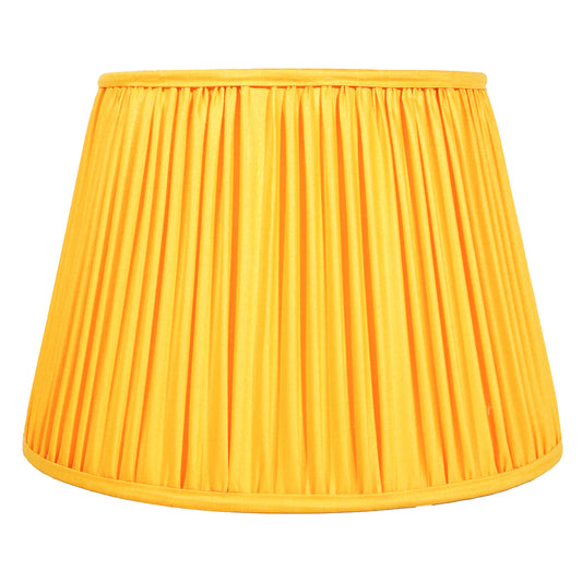 40cm straight empire premium softback lampshade in silk by Lampenschirm India, House of Lampshades. Yellow Silk Lamp shades