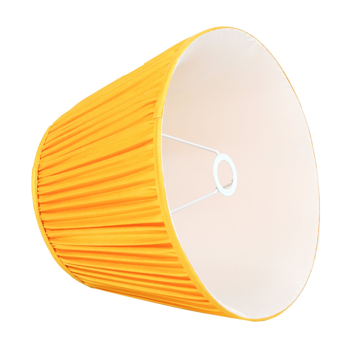 40cm straight empire premium softback lampshade in yellow silk by Lampenschirm India