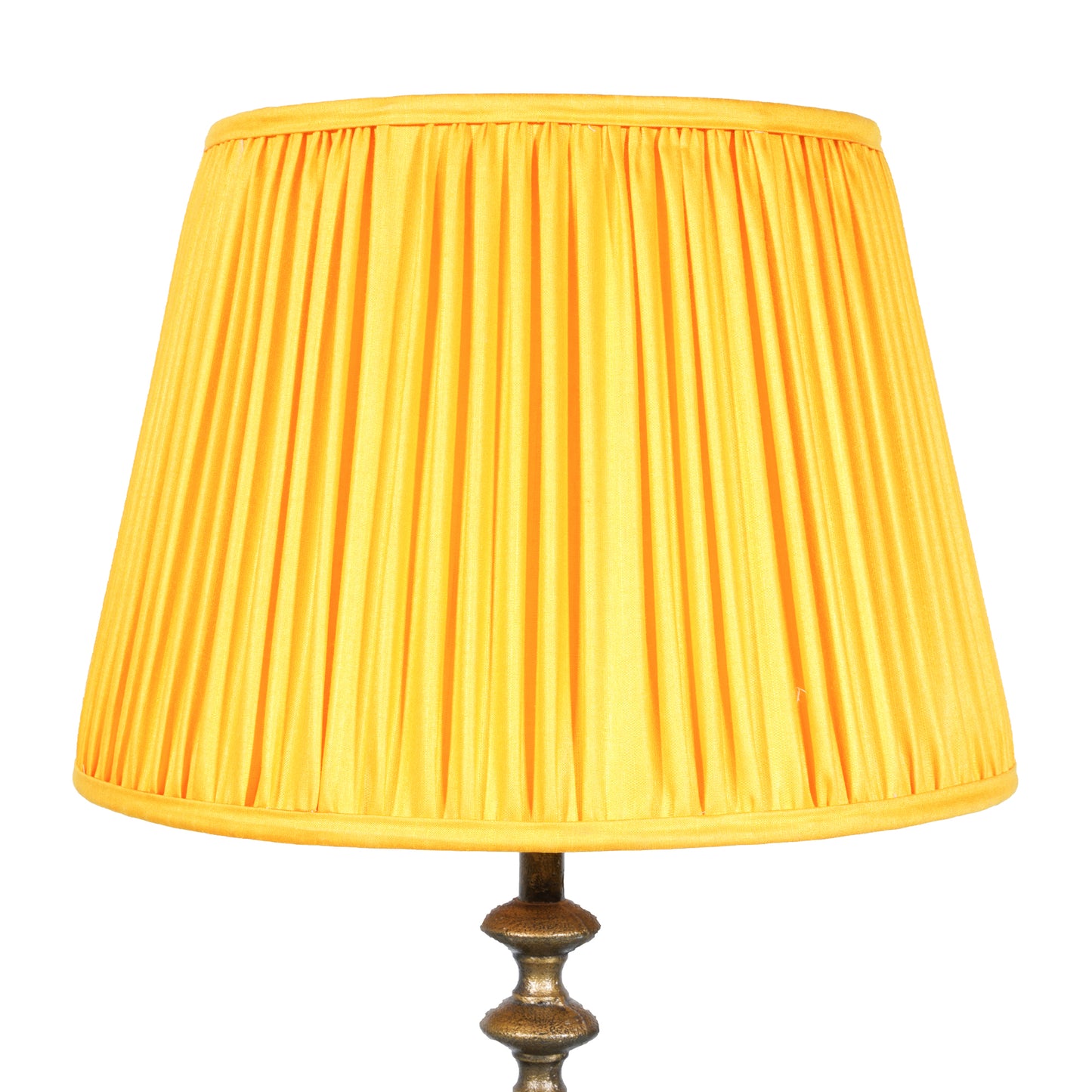 40cm straight empire premium softback lampshade in yellow silk by Lampenschirm India