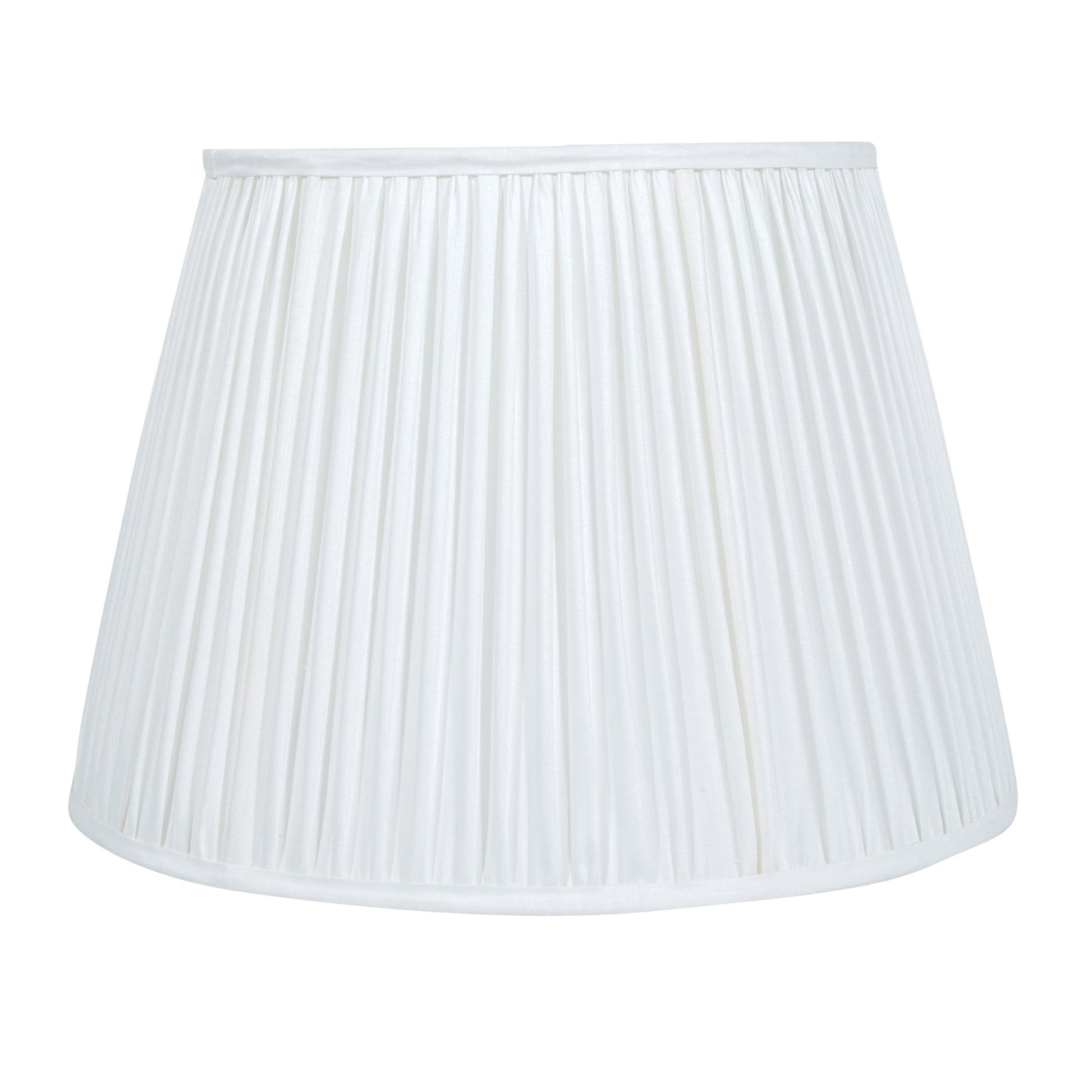 40cm straight empire premium softback lampshade in silk by Lampenschirm India, House of Lampshades. White Silk Lamp shades