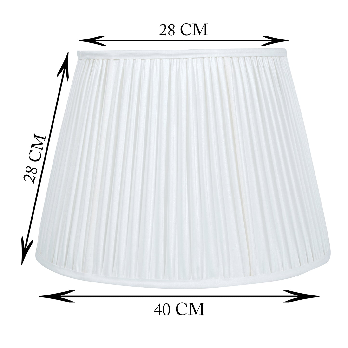 40cm straight empire premium softback lampshade in white silk by Lampenschirm India