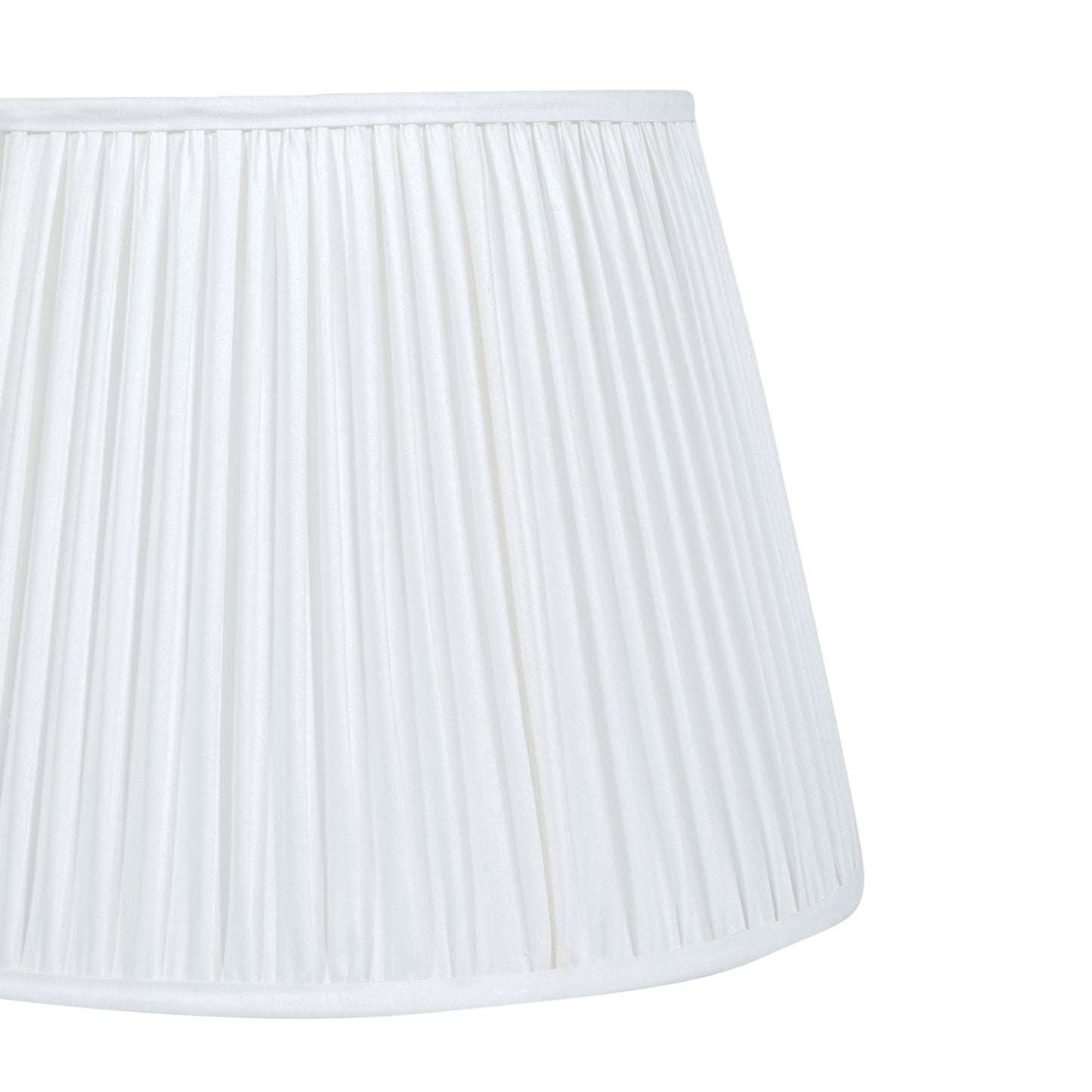 40cm straight empire premium softback lampshade in white silk by Lampenschirm India