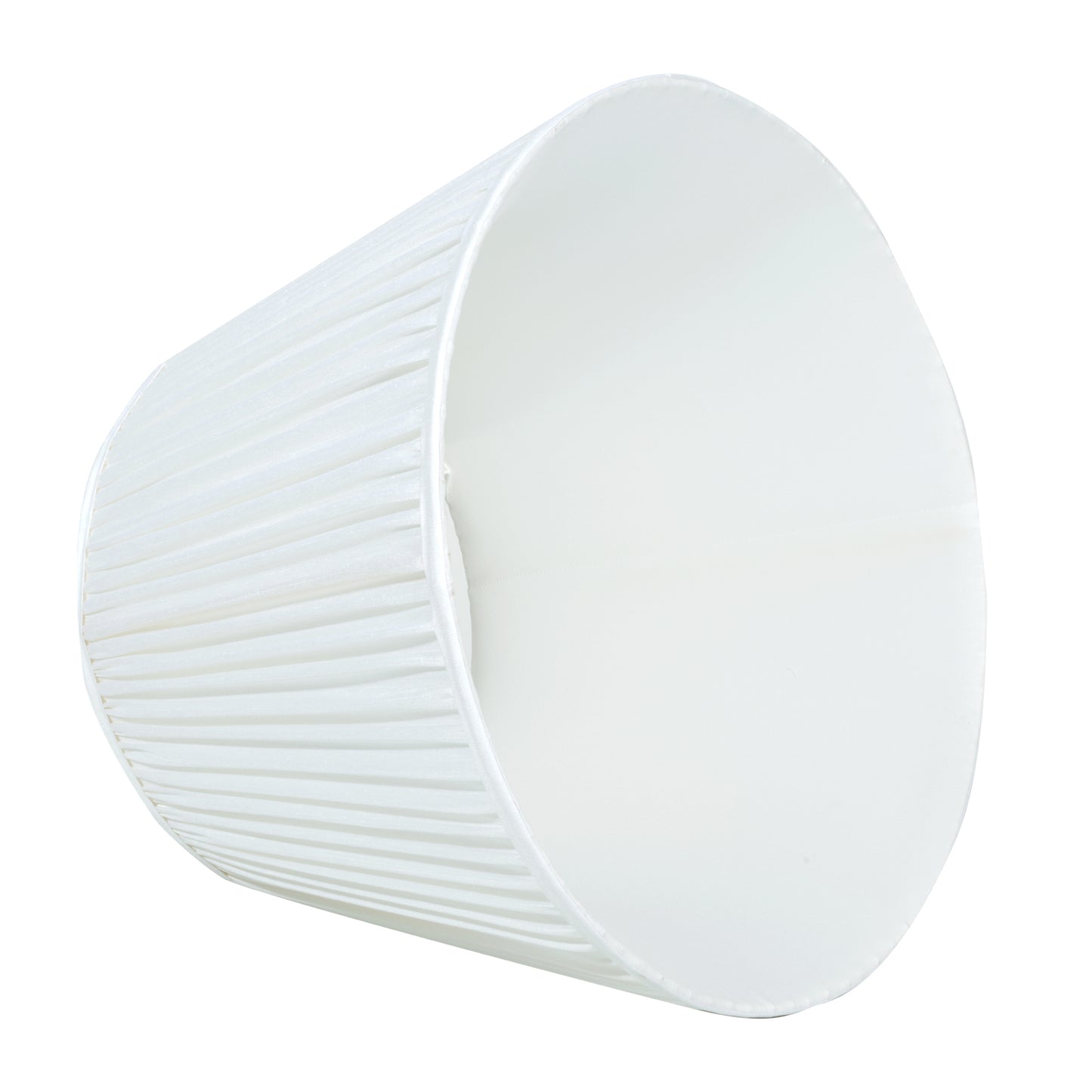40cm straight empire premium softback lampshade in white silk by Lampenschirm India