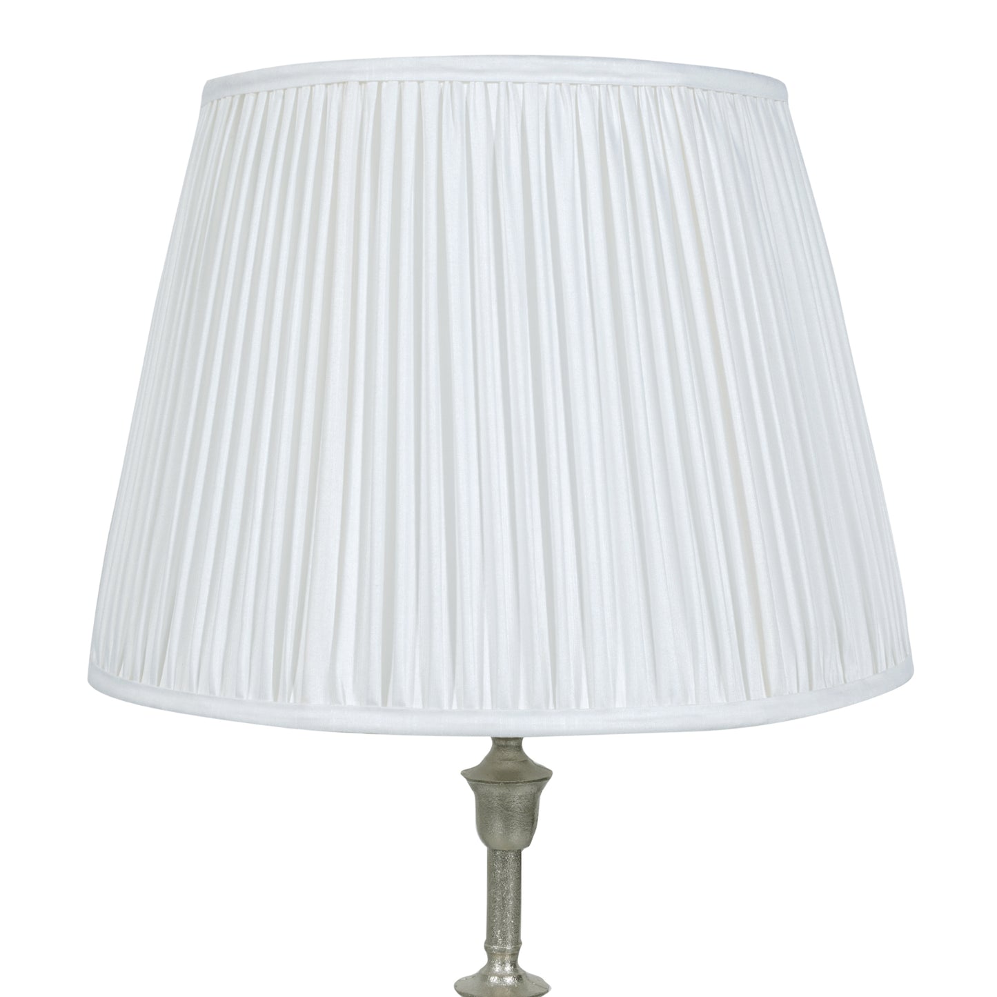 40cm straight empire premium softback lampshade in white silk by Lampenschirm India