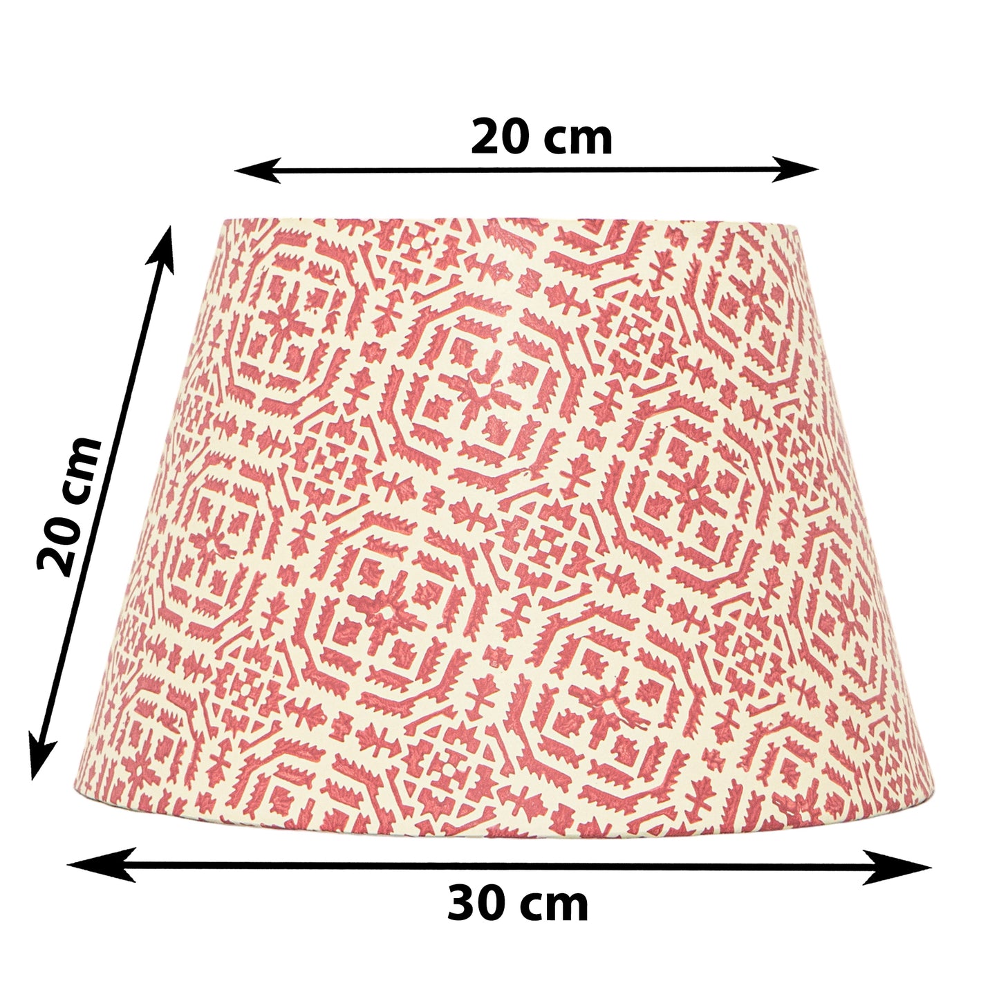 30cm straight empire premium hardback lamp shade in block printed paper by Lampenschirm India