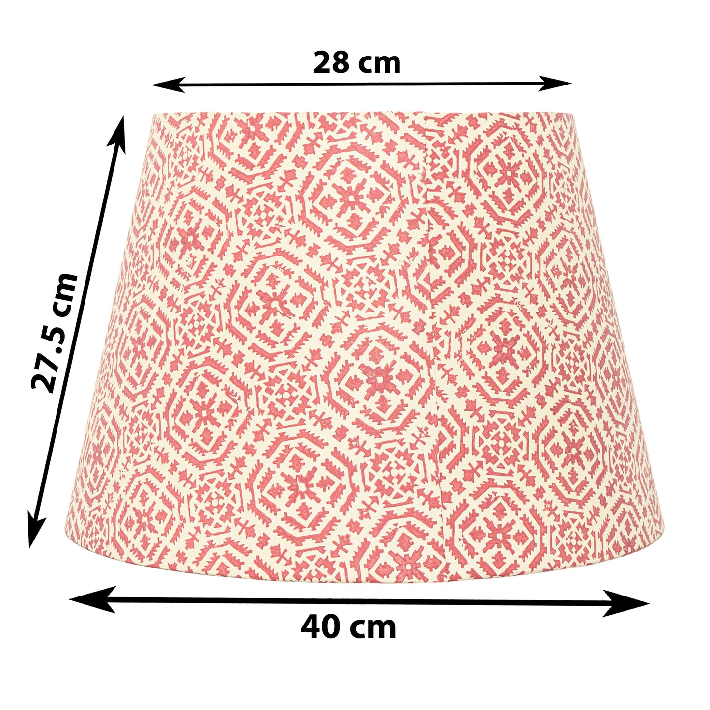 40cm straight empire premium hardback lamp shade in block printed paper by Lampenschirm India