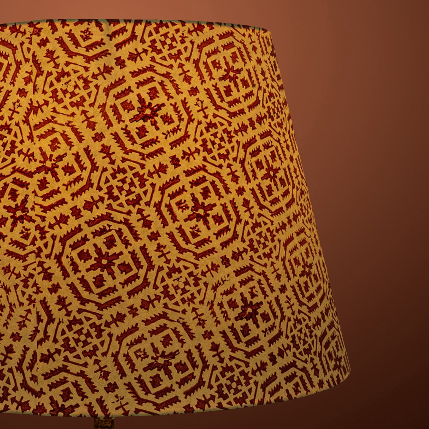40cm straight empire premium hardback lamp shade in block printed paper by Lampenschirm India